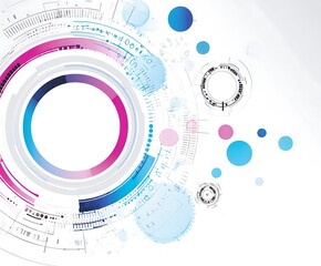 Obraz premium Abstract circles technology design with gradient
