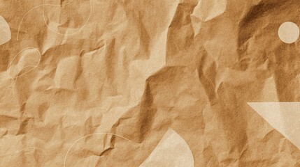 Fototapeta premium Close-up of crumpled brown paper texture, showcasing intricate details and patterns in each piece.