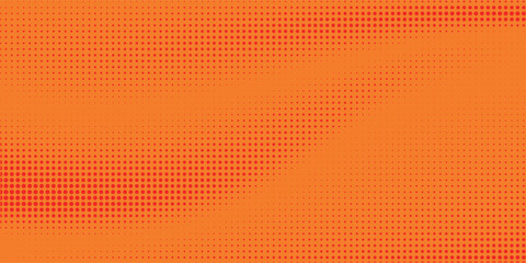 Dots halftone orange color pattern gradient texture with technology digital background. Dots pop art comics with summer background.