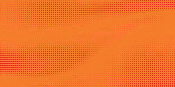 Dots halftone orange color pattern gradient texture with technology digital background. Dots pop art comics with summer background.
