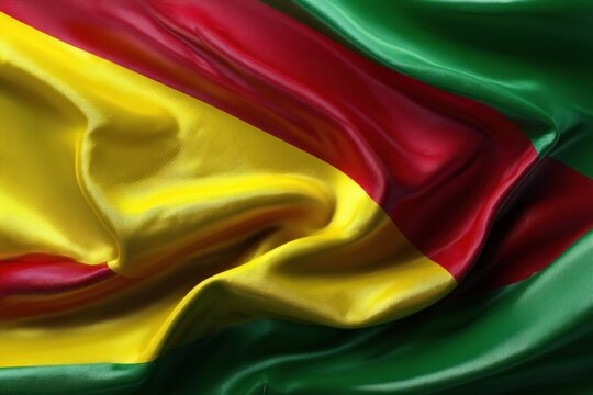 Vibrant Cameroonian flag unfurled with rich colors of green, red, and yellow during a national celebration