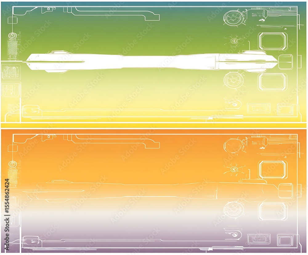 Poster abstract blueprint design with gradient background
