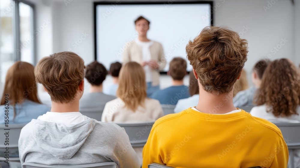 Poster modern diverse classroom setting in a learning environment