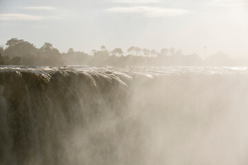 Victoria Falls in Zimbabwe on sunrise
