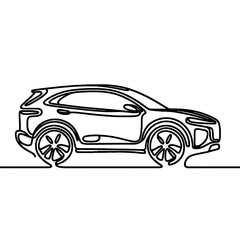 car illustration. simple one line drawing . Transparent background png file