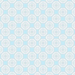 Light Blue and White Floral Pattern Seamless Texture Background