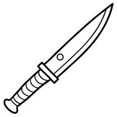 Minimalist Knife Outline Vector