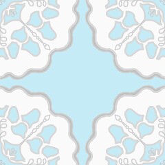 Elegant Light Blue and White Seamless Pattern Design