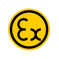 Anti-deflagration symbol sign circular