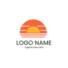 Fototapeta premium Vector art of abstract sun logo design isolated on white background