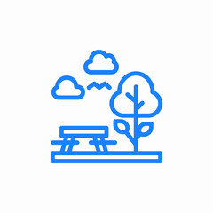 park picnic tree icon sign vector