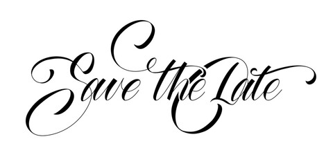Save the date. Text script for decoration of the wedding invitation. Hand Drawn Brush Ink writing. Calligraphy style. Vector file