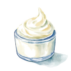 watercolor vector of Foot Cream, isolated on a white background.