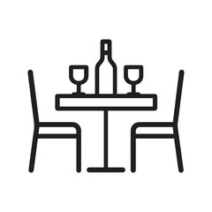 Modern dining room table and chairs vector illustration for interior design