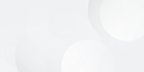 White geometric abstract background overlap layer on bright space with lines effect decoration. Simple design element circles style  good