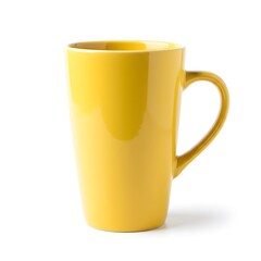 Yellow Ceramic Mug Isolated on White