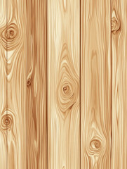 Smooth, Light-colored Wooden Planks with Natural Grain and Knots, Close-up Texture Background