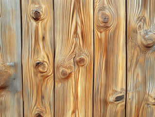 Close-up of natural wooden planks with visible knots and grain texture for rustic design or construction purposes