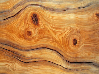 Close-up of a detailed wooden surface with natural grain patterns and knots showcasing warm tones and intricate textures