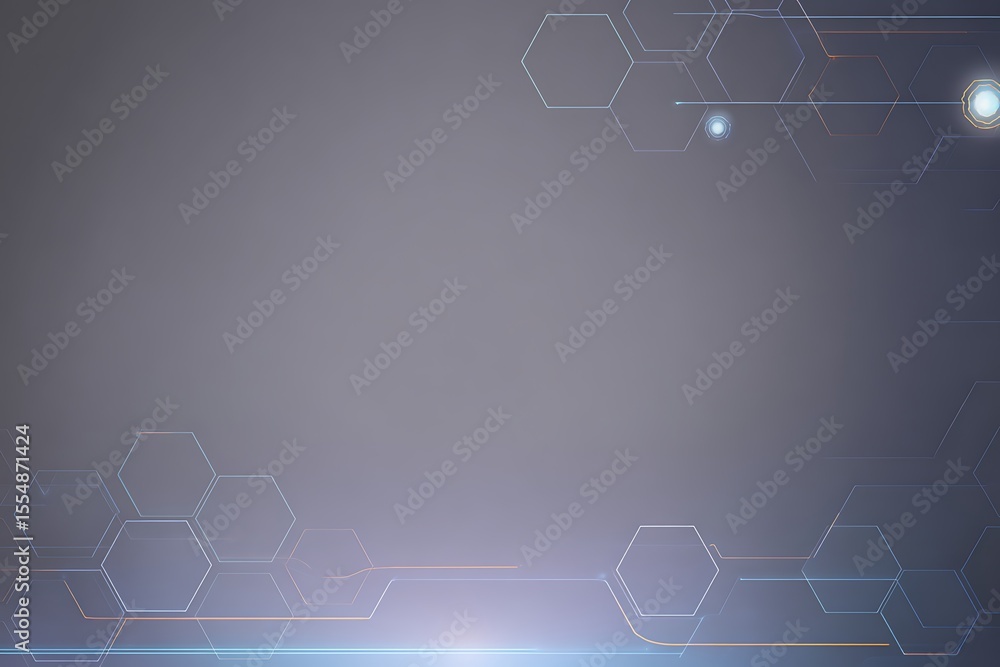 Poster abstract technology hexagons with light background