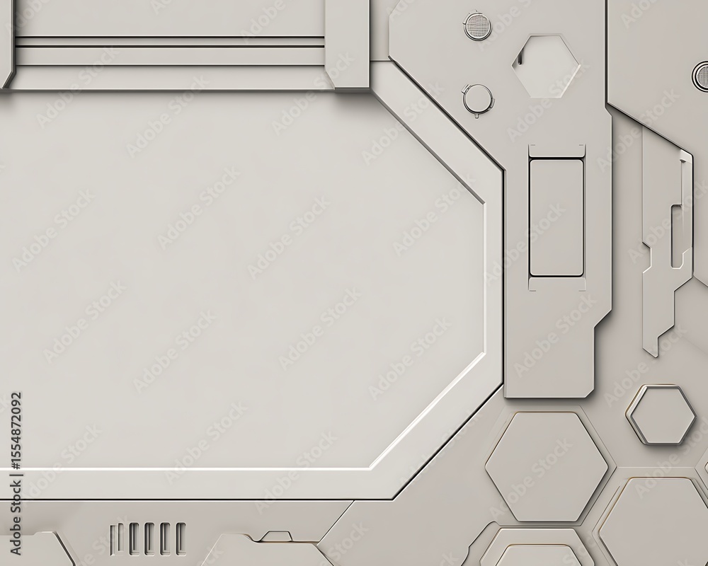 Poster Futuristic panel with hexagonal pattern design