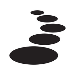 Stepping stone. Vector black silhouette. with white background