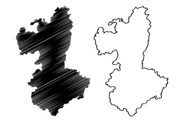 Liuzhou City (People's Republic of China, Guangxi Province) map vector illustration, scribble sketch City of Liuchow map