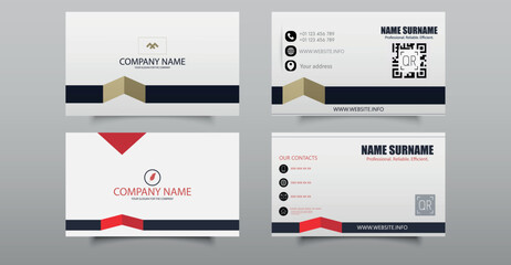 Visit card. Corporate Business Card Template Set with Modern Design. Editable file