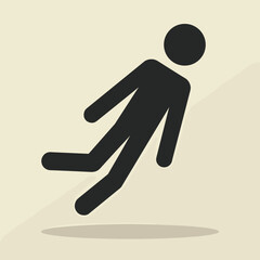 Vector illustration of a person floating, in black, for website design