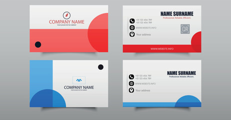 Visit card. Corporate Business Card Template Set with Modern Design. Editable file