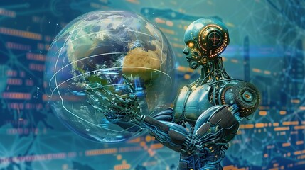 A Visual Odyssey into the Confluence of Worldwide Connectivity and AI Innovations. Behold Scenes of AI - powered Global Trading Hubs, Cross - border AI Research Collaborations, and AI - enabled