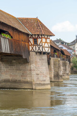 Historic Holzbrücke in Bad Säckingen over the Rhine River