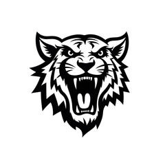 Obraz premium illustrasion tiger head mascot simple logo