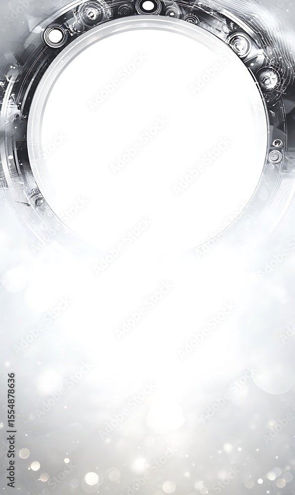 Poster Abstract metallic frame with bokeh background