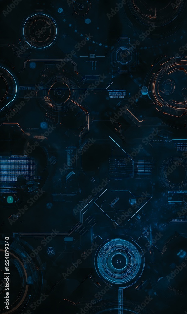 Poster futuristic tech interface hud data display