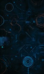 Futuristic tech interface HUD data display