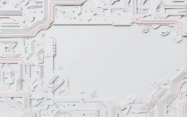White futuristic circuit board technological background