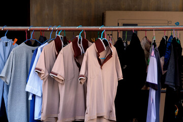 clothes on hangers