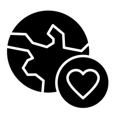 Earth Heart  Icon Element For Design	