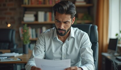 Obraz premium businessman in india reading contract carefully