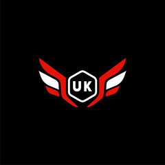 UK Initials Vektor Stok Otomotif Logo Design