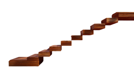 Stairway to Ascend: A classic and simple image of a wooden staircase ascending upwards, evoking a sense of progress, growth and opportunity. 