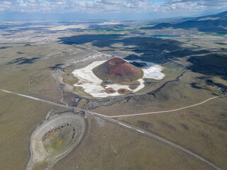 Meke Crater Lake and Extinct Volcano in Drought-Stricken Karapınar, Turkey