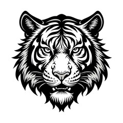 Obraz premium illustrasion tiger head mascot simple logo