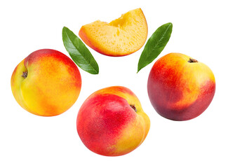 Nectarine fruit isolated on transparent png (Image from camera)