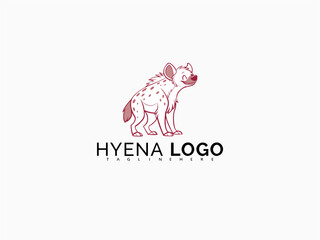 Cheerful black and white hyena logo in cartoon vector style. Great for branding children's products, storybooks, t-shirts, logo templates, or playful educational material.

