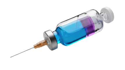 Vaccine Vial: A close-up shot showcases a medical vial filled with vibrant, life-saving serum, symbolizing immunization and healthcare innovation.