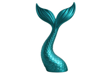 Stylized Turquoise Mermaid Tail Rising