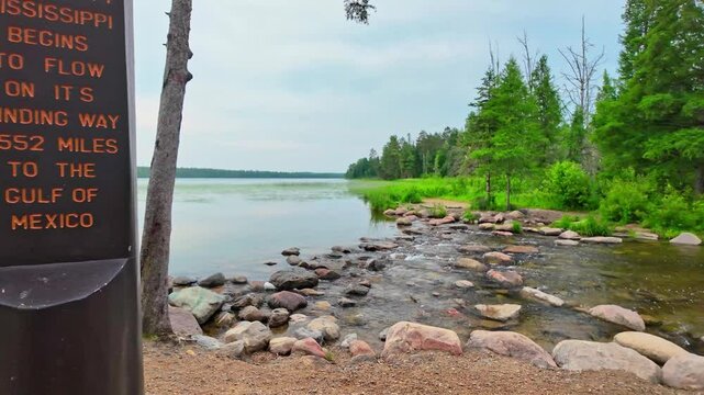 Scenic View of Mississippi River Headwaters at Lake Itasca