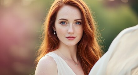 Naklejka premium Portrait of a Woman with Red Hair